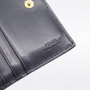 FENDI Bifold Wallet Leather Blue Gold Auth bs36865-17