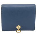 FENDI Bifold Wallet Leather Blue Gold Auth bs36865-13
