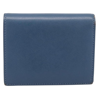 FENDI Bifold Wallet Leather Blue Gold Auth bs36865 - 0