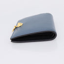 FENDI Bifold Wallet Leather Blue Gold Auth bs36865-4