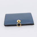 FENDI Bifold Wallet Leather Blue Gold Auth bs36865-6