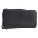 PRADA Long Wallet Safiano Leather Black Silver Auth bs36866-1