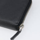 PRADA Long Wallet Safiano Leather Black Silver Auth bs36866-15