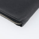 PRADA Long Wallet Safiano Leather Black Silver Auth bs36866-16