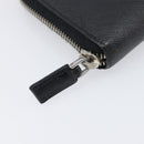 PRADA Long Wallet Safiano Leather Black Silver Auth bs36866-8