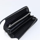 PRADA Long Wallet Safiano Leather Black Silver Auth bs36866-9