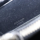 PRADA Long Wallet Safiano Leather Black Silver Auth bs36866-10