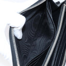 PRADA Long Wallet Safiano Leather Black Silver Auth bs36866-18
