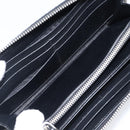 PRADA Long Wallet Safiano Leather Black Silver Auth bs36866-19