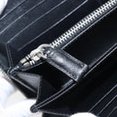 PRADA Long Wallet Safiano Leather Black Silver Auth bs36866-20