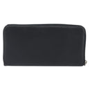 PRADA Long Wallet Safiano Leather Black Silver Auth bs36866-2