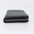 PRADA Long Wallet Safiano Leather Black Silver Auth bs36866-3