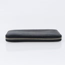 PRADA Long Wallet Safiano Leather Black Silver Auth bs36866-5