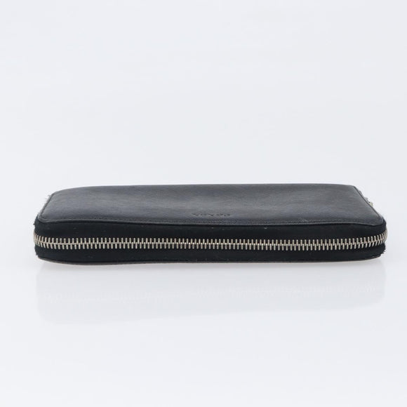 PRADA Long Wallet Safiano Leather Black Silver Auth bs36866