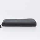 PRADA Long Wallet Safiano Leather Black Silver Auth bs36866-6