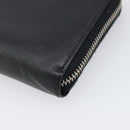 PRADA Long Wallet Safiano Leather Black Silver Auth bs36866-7