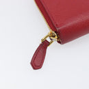 PRADA Long Wallet Safiano Leather Red Gold Auth bs36867-8