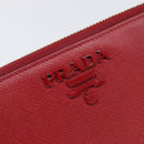 PRADA Long Wallet Safiano Leather Red Gold Auth bs36867-17