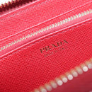 PRADA Long Wallet Safiano Leather Red Gold Auth bs36867-18