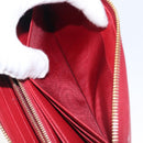 PRADA Long Wallet Safiano Leather Red Gold Auth bs36867-23