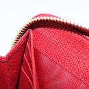 PRADA Long Wallet Safiano Leather Red Gold Auth bs36867-12
