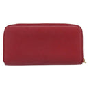 PRADA Long Wallet Safiano Leather Red Gold Auth bs36867-2