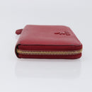 PRADA Long Wallet Safiano Leather Red Gold Auth bs36867-3