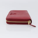 PRADA Long Wallet Safiano Leather Red Gold Auth bs36867-4