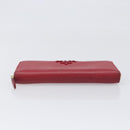 PRADA Long Wallet Safiano Leather Red Gold Auth bs36867-6