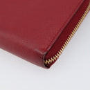 PRADA Long Wallet Safiano Leather Red Gold Auth bs36867-7