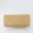 Christian Dior Canage Hand Bag Suede Beige Gold Auth bs36869-5
