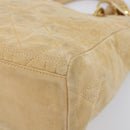 Christian Dior Canage Hand Bag Suede Beige Gold Auth bs36869-14