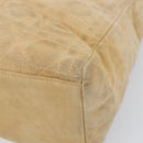 Christian Dior Canage Hand Bag Suede Beige Gold Auth bs36869-16