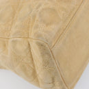 Christian Dior Canage Hand Bag Suede Beige Gold Auth bs36869-10