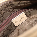 Christian Dior Canage Hand Bag Suede Beige Gold Auth bs36869-11