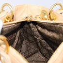 Christian Dior Canage Hand Bag Suede Beige Gold Auth bs36869-19