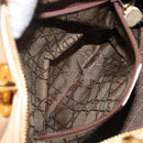 Christian Dior Canage Hand Bag Suede Beige Gold Auth bs36869-22