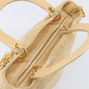 Christian Dior Canage Hand Bag Suede Beige Gold Auth bs36869-6