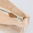 HERMES Fourre Tout Clutch Bag Canvas Beige Silver Auth bs36870-13