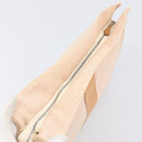 HERMES Fourre Tout Clutch Bag Canvas Beige Silver Auth bs36870-6