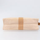 HERMES Fourre Tout Clutch Bag Canvas Beige Silver Auth bs36870-7