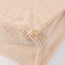 HERMES Fourre Tout Clutch Bag Canvas Beige Silver Auth bs36870-9