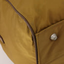PRADA Boston Bag Nylon Beige Silver Auth bs36871-16
