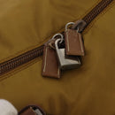 PRADA Boston Bag Nylon Beige Silver Auth bs36871-21