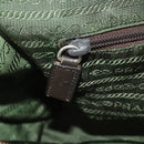 PRADA Boston Bag Nylon Beige Silver Auth bs36871-25