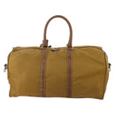 PRADA Boston Bag Nylon Beige Silver Auth bs36871-2