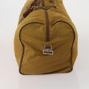 PRADA Boston Bag Nylon Beige Silver Auth bs36871-3