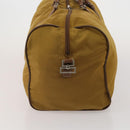 PRADA Boston Bag Nylon Beige Silver Auth bs36871-4