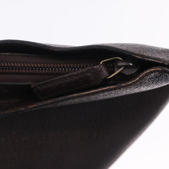 GUCCI Bamboo Shoulder Bag Leather Black Gold 001 2122 3006 Auth bs36873