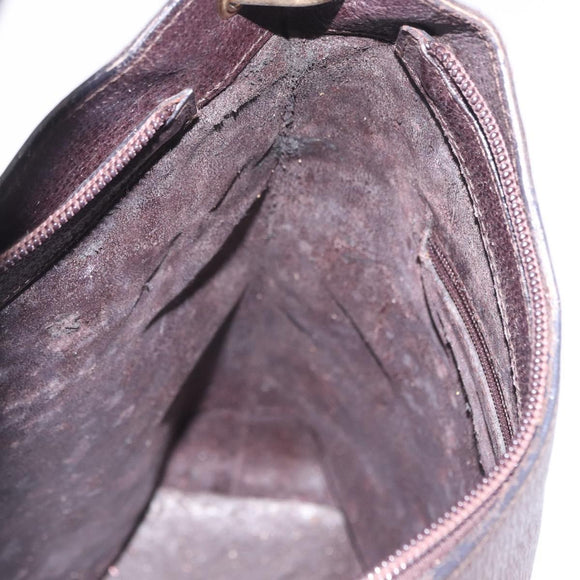 GUCCI Bamboo Shoulder Bag Leather Black Gold 001 2122 3006 Auth bs36873